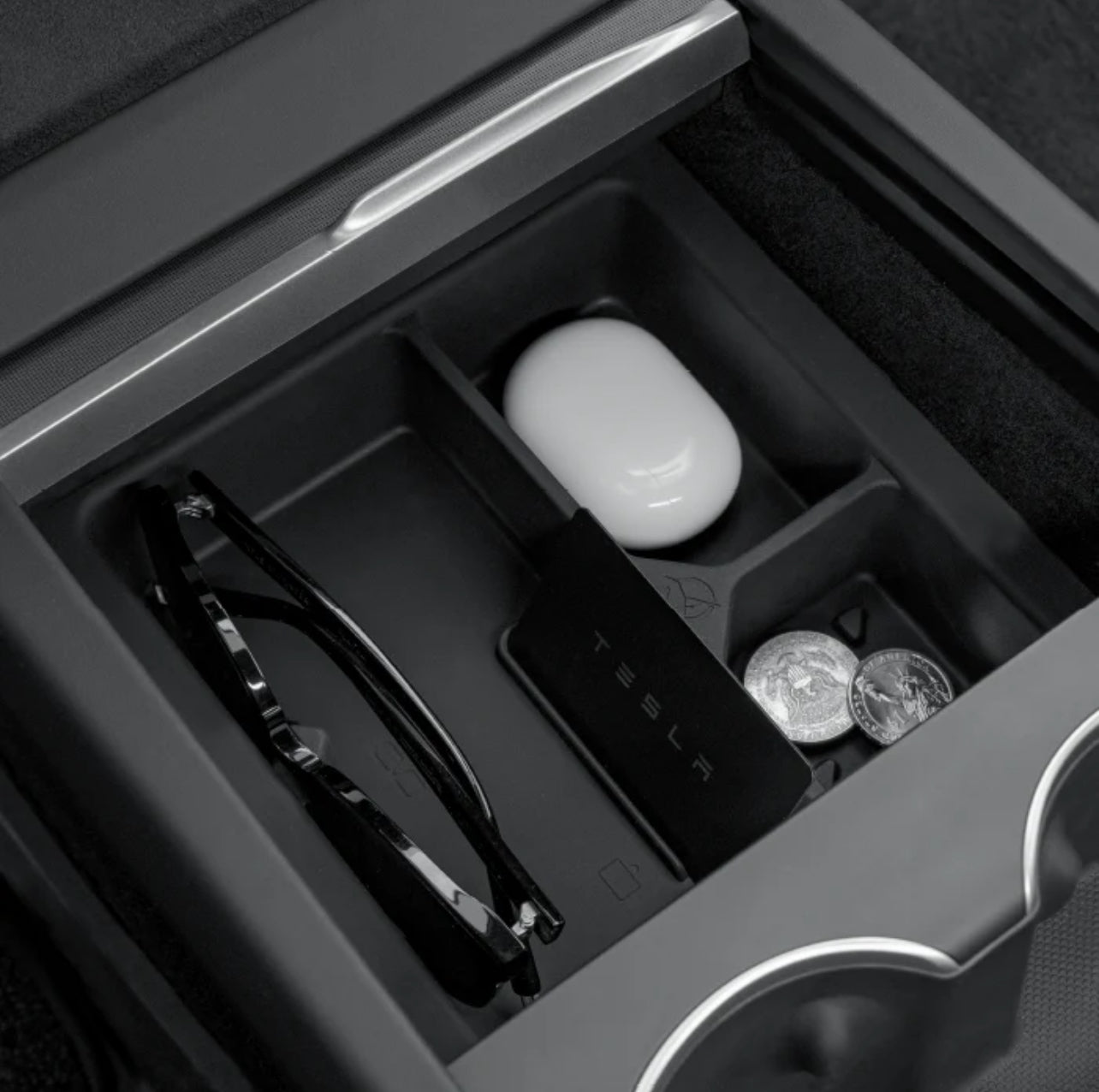 Haloblk Center Console Organizer-Armrest Storage Box for Model 3 Highland