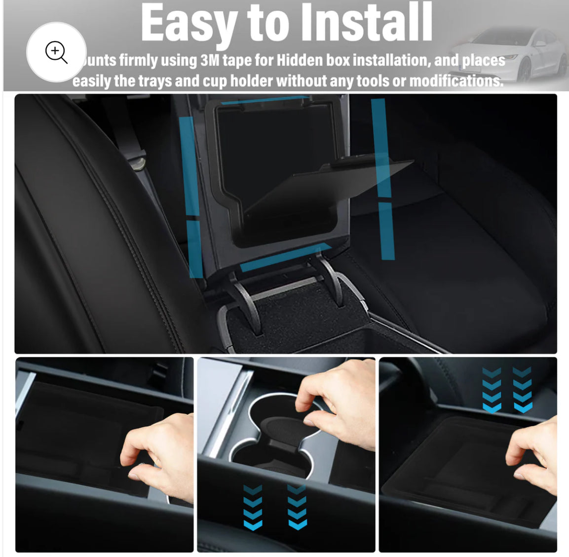 4 Pc Center Console Storage