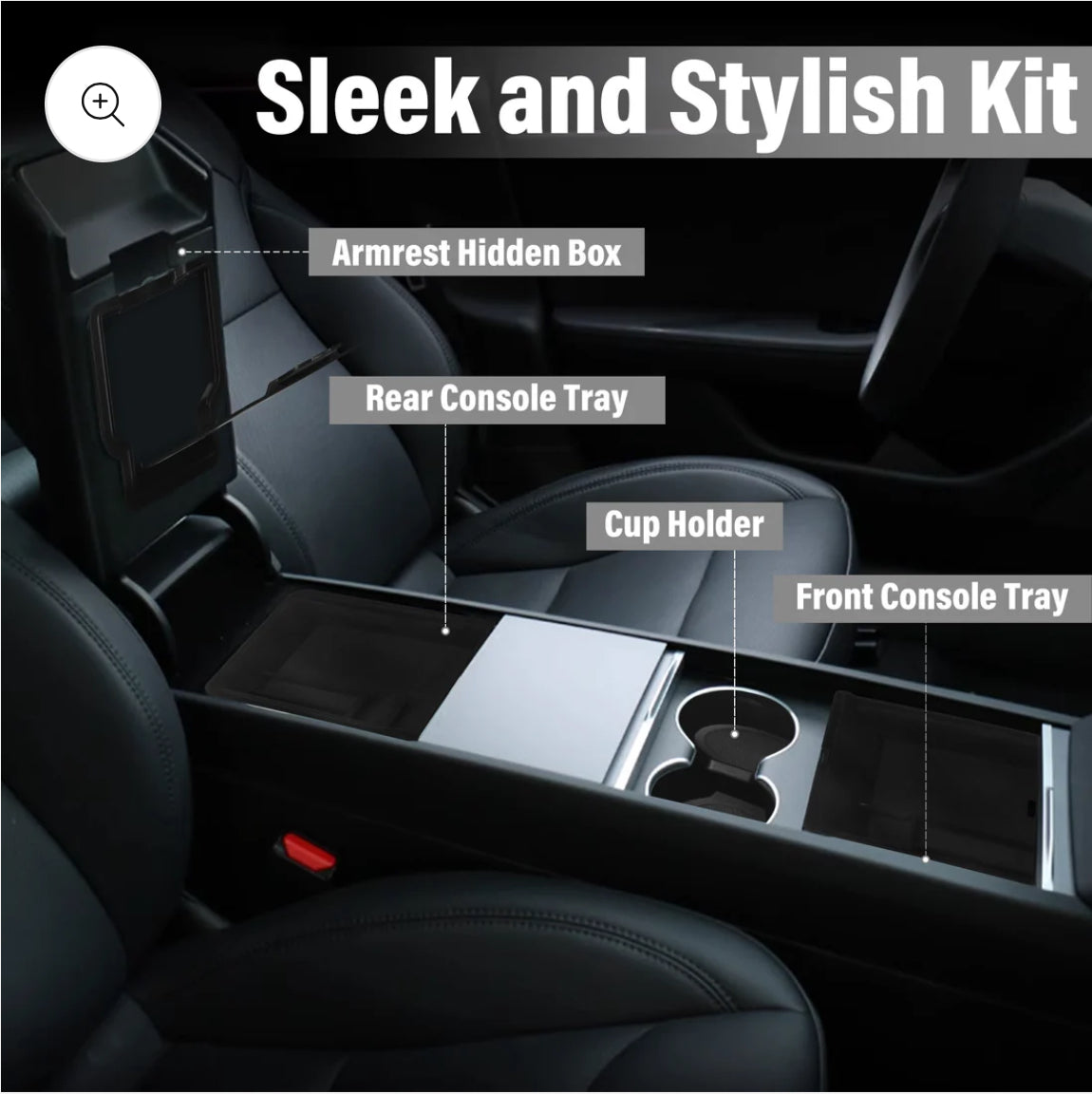 4 Pc Center Console Storage