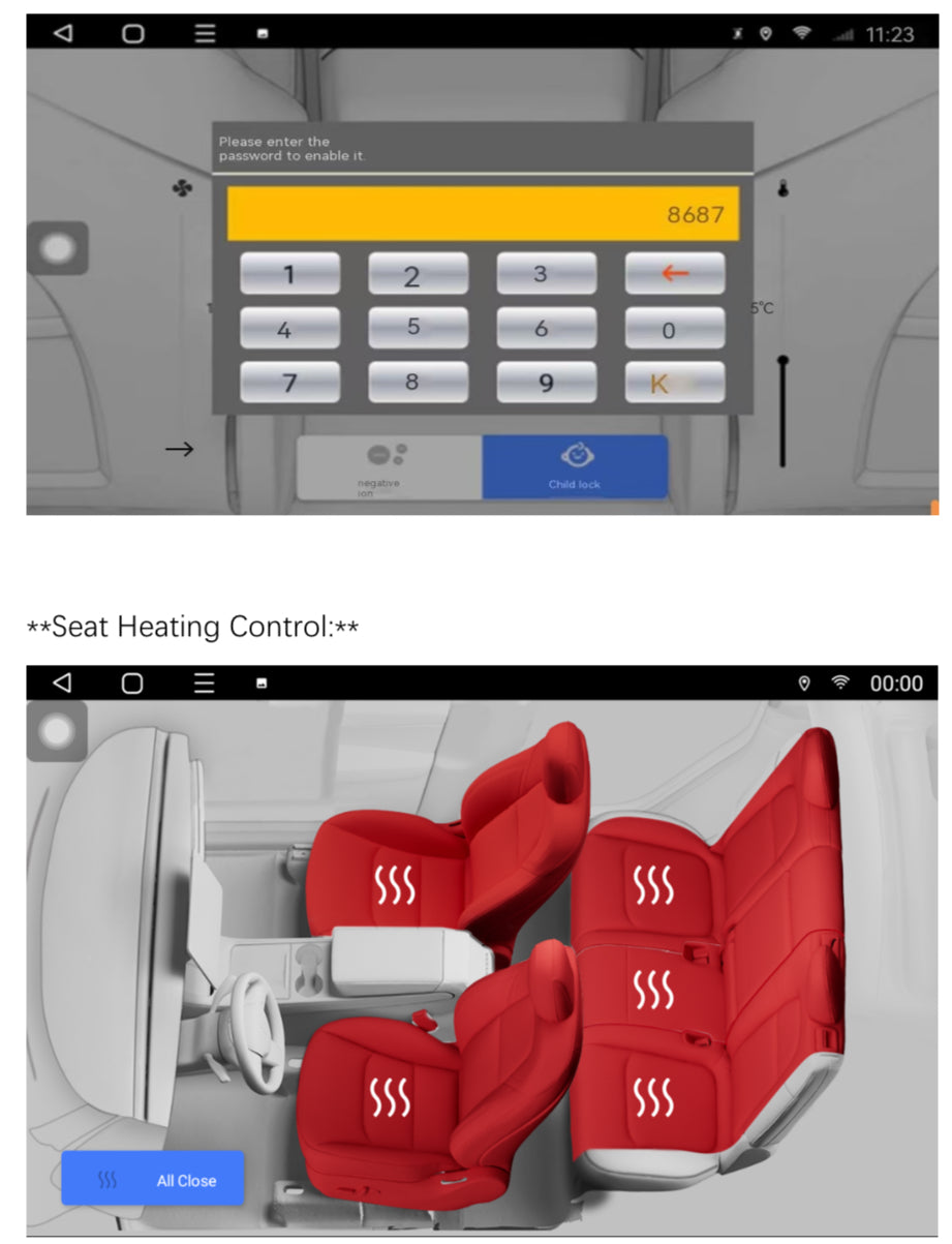 8.66” Rear Seat Entertainment System (Android + CarPlay, 4G)