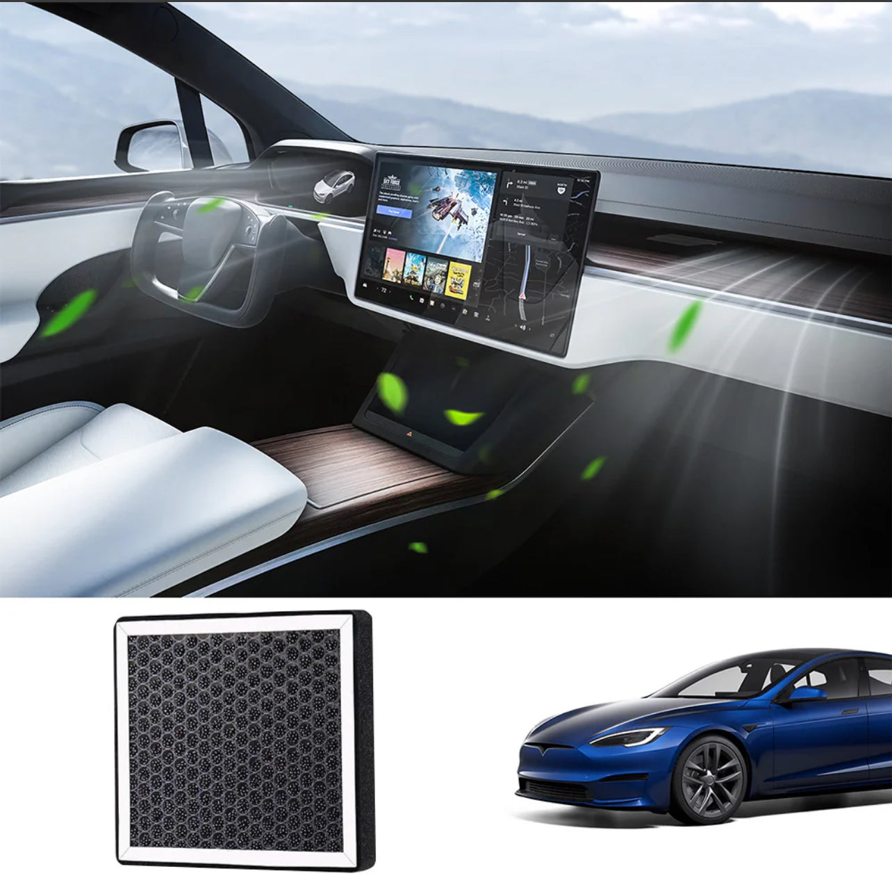 Cabin Air Filter & HEPA Filter With Activated Carbon For Tesla Model S
/X