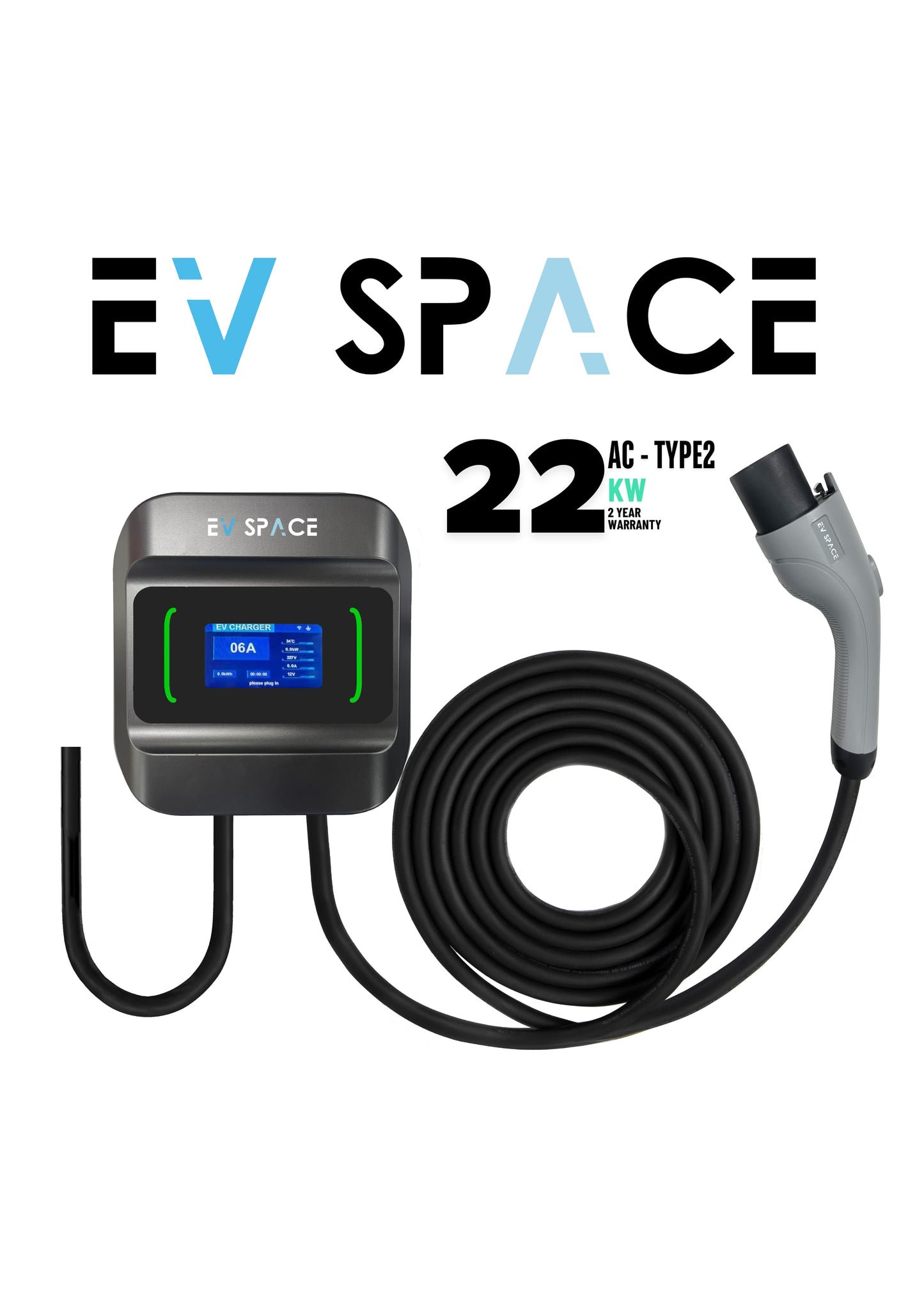 evspace Wall connector charger Type2 22KW AC