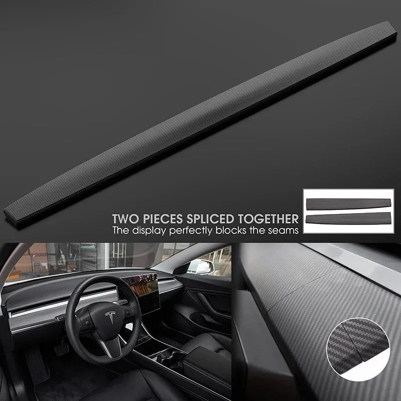 Model 3 & Y Dashboard Cap Cover - Carbon Fiber (Matte)