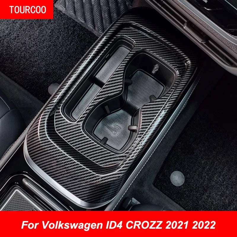 حماية حامل الأكواب من ألياف الكربون CFR لسيارة فولكس فاجن VW ID.4 X/crozz