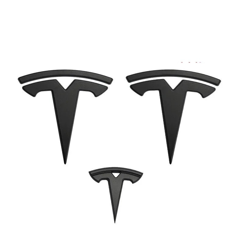 TESLA Logo Black Covers (Set of 3)