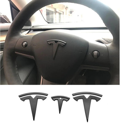 TESLA Logo Black Covers (Set of 3)