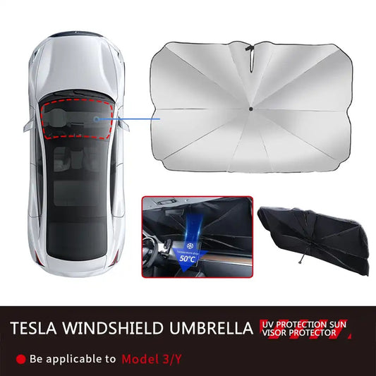 Tesla front sun cover, foldable sun cover, umbrella, front window, sun protection