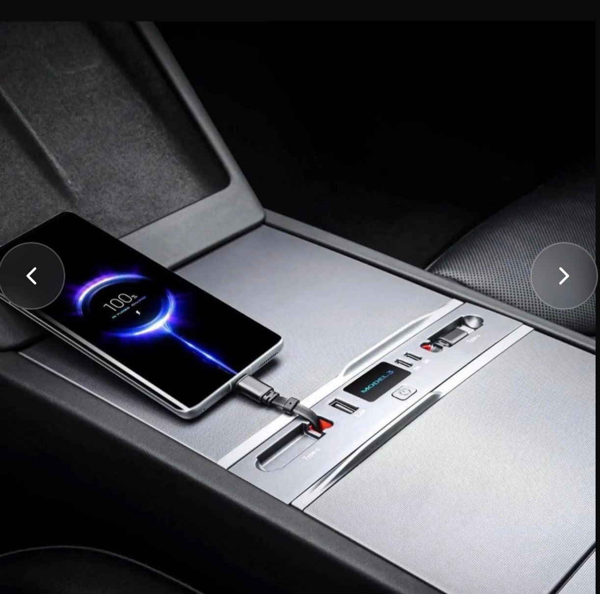 USB Charger Dispenser Compatible with Tesla Model 3 Highland 2024-2025/Model YJuniper 2025 2026, Retractable Mobile Charger with 4 Ports