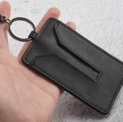 Tesla lather key card wallet