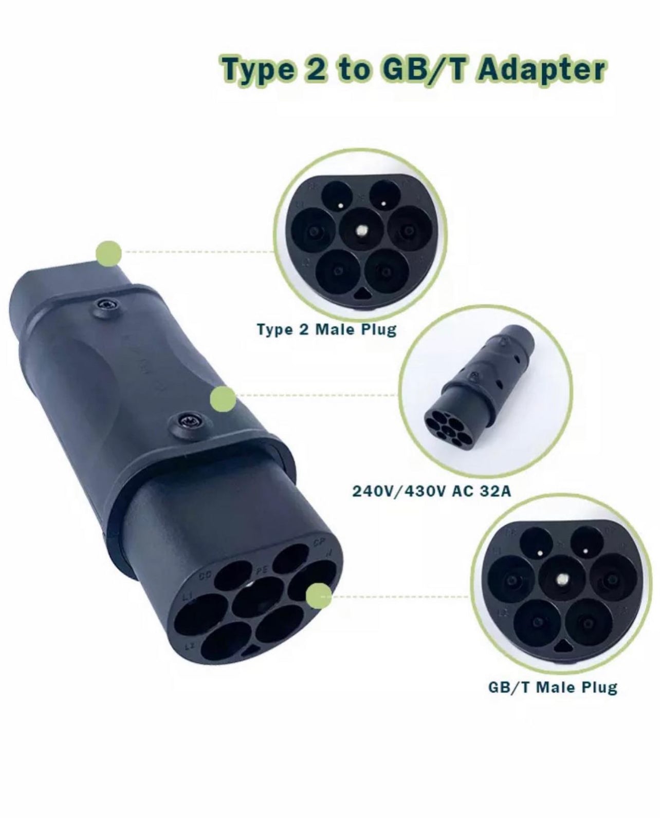 Gbt Auto Electric Car adapter Type2 to GBT GB/T – Evcars