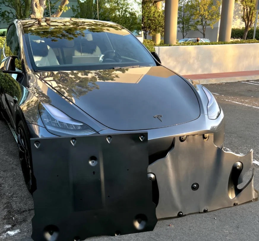 Metallic Engine Under Cover/Skid Plate Compatible With Tesla Model 3&Y 2020 + (One Set)