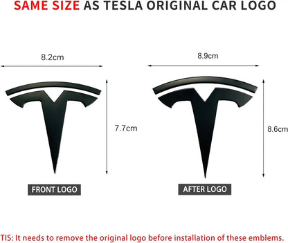 TESLA Logo Black Covers (Set of 3)