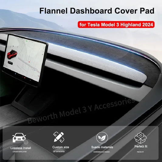 Model 3 2024 Dashboard Ultrasuede Alcantara Cover