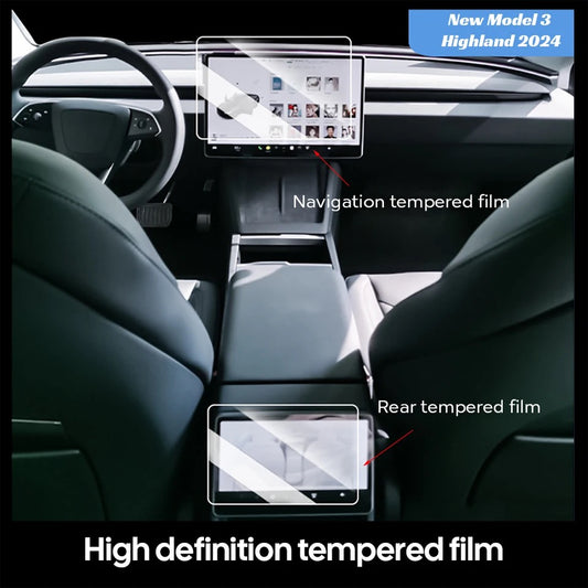 For Tesla Model 3 2024 Tempered Glass Screen Protector Dashboard Touch Screen Protector with Film Tool HD