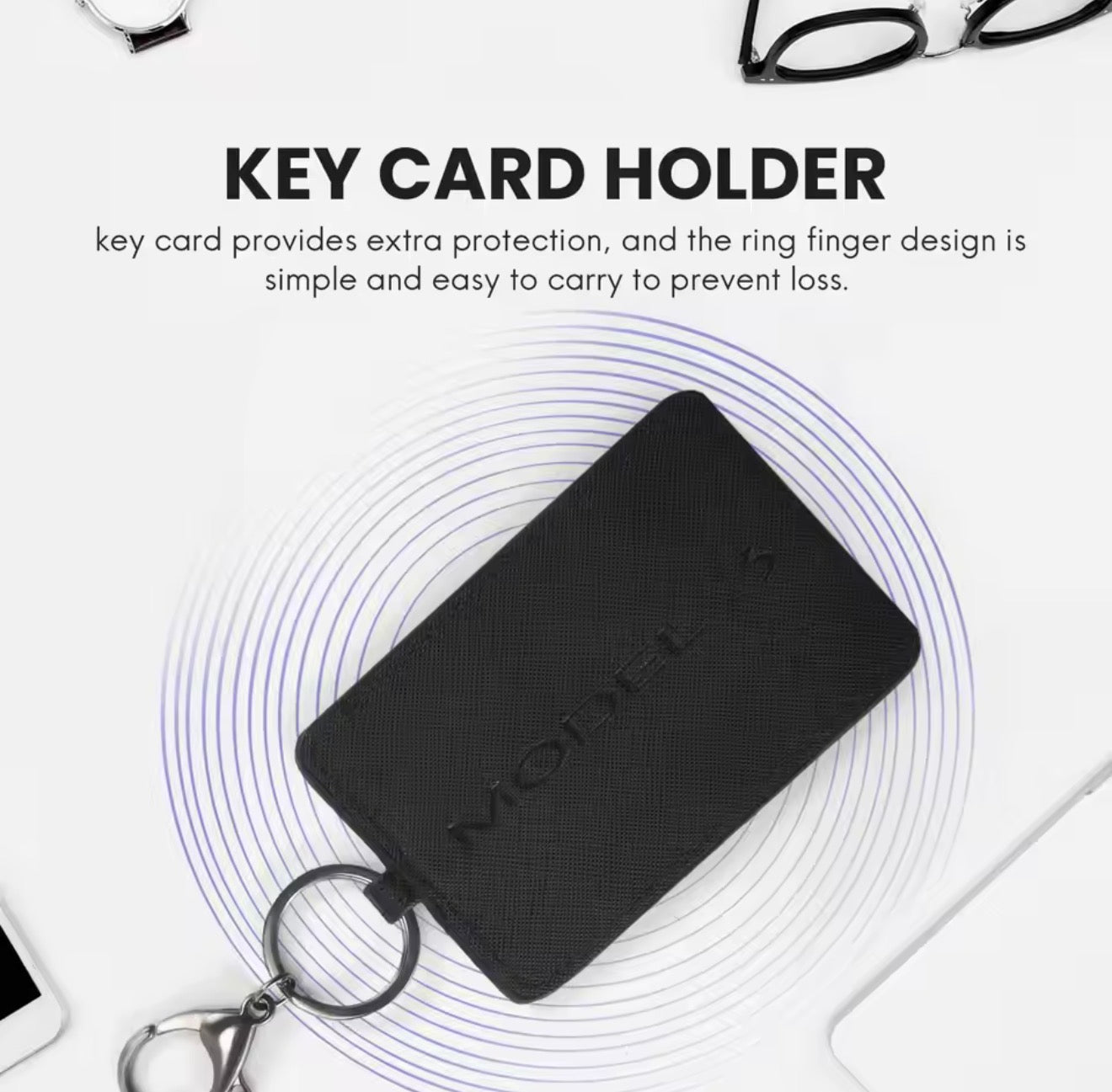 Tesla lather key card wallet