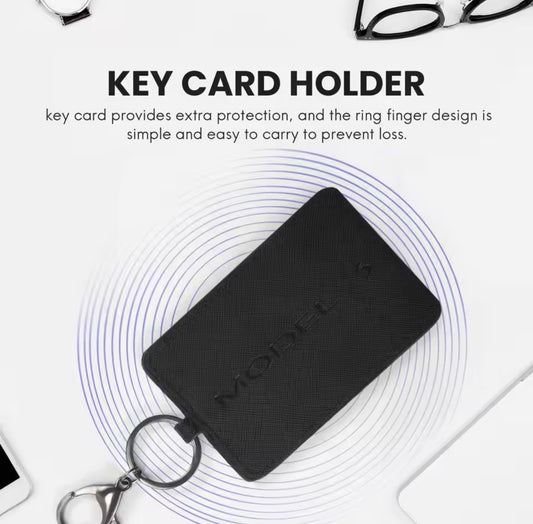 Tesla lather key card wallet