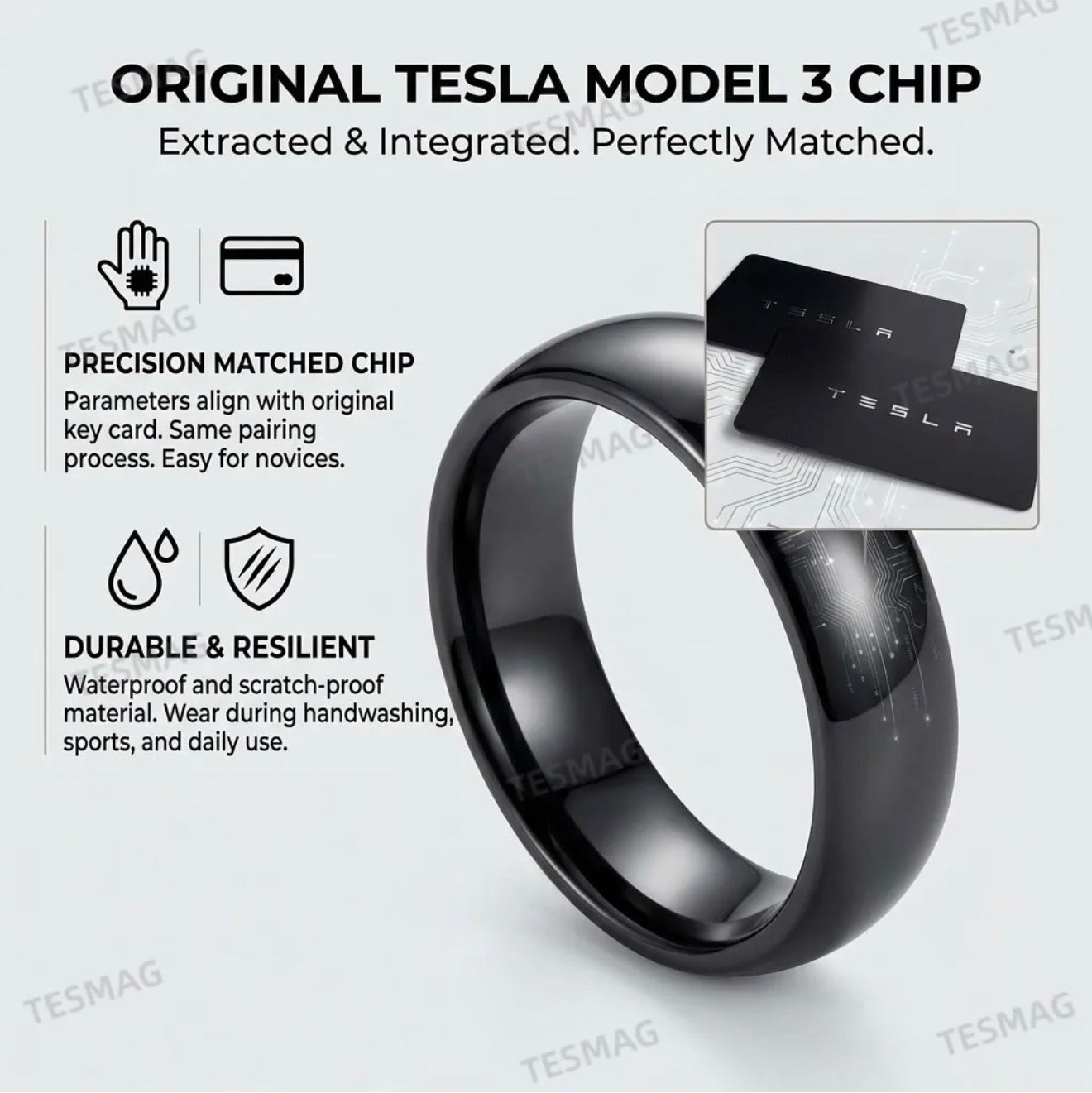 Tesla Smart Ring Key for Tesla Model 3 / Y / S / X / Cybertruck