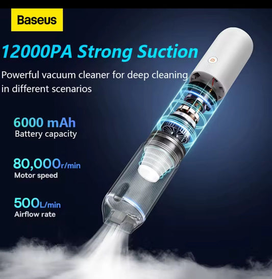 Baseus A3 Lite 12000Pa Portable Car Vacuum Cleaner 4 in 1