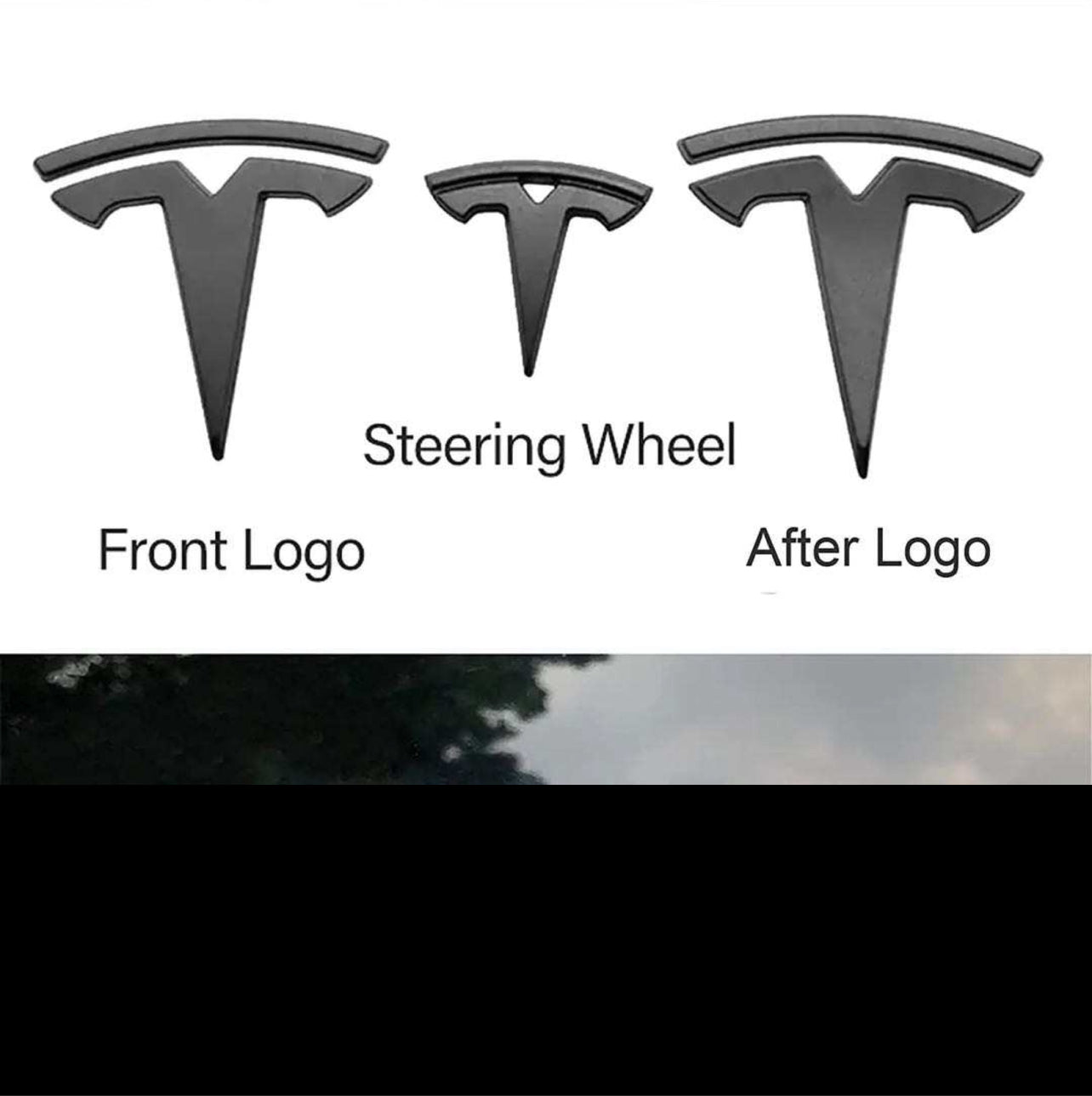 TESLA Logo Black Covers (Set of 3)