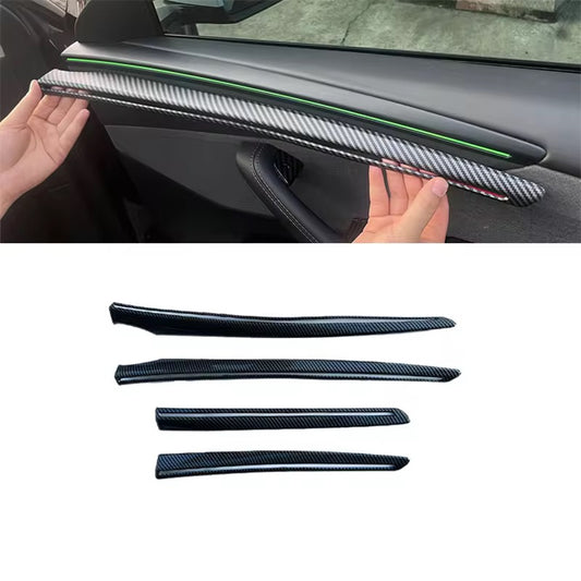 Tesla Model Y 2025 carbon fiber door trim cover matte
