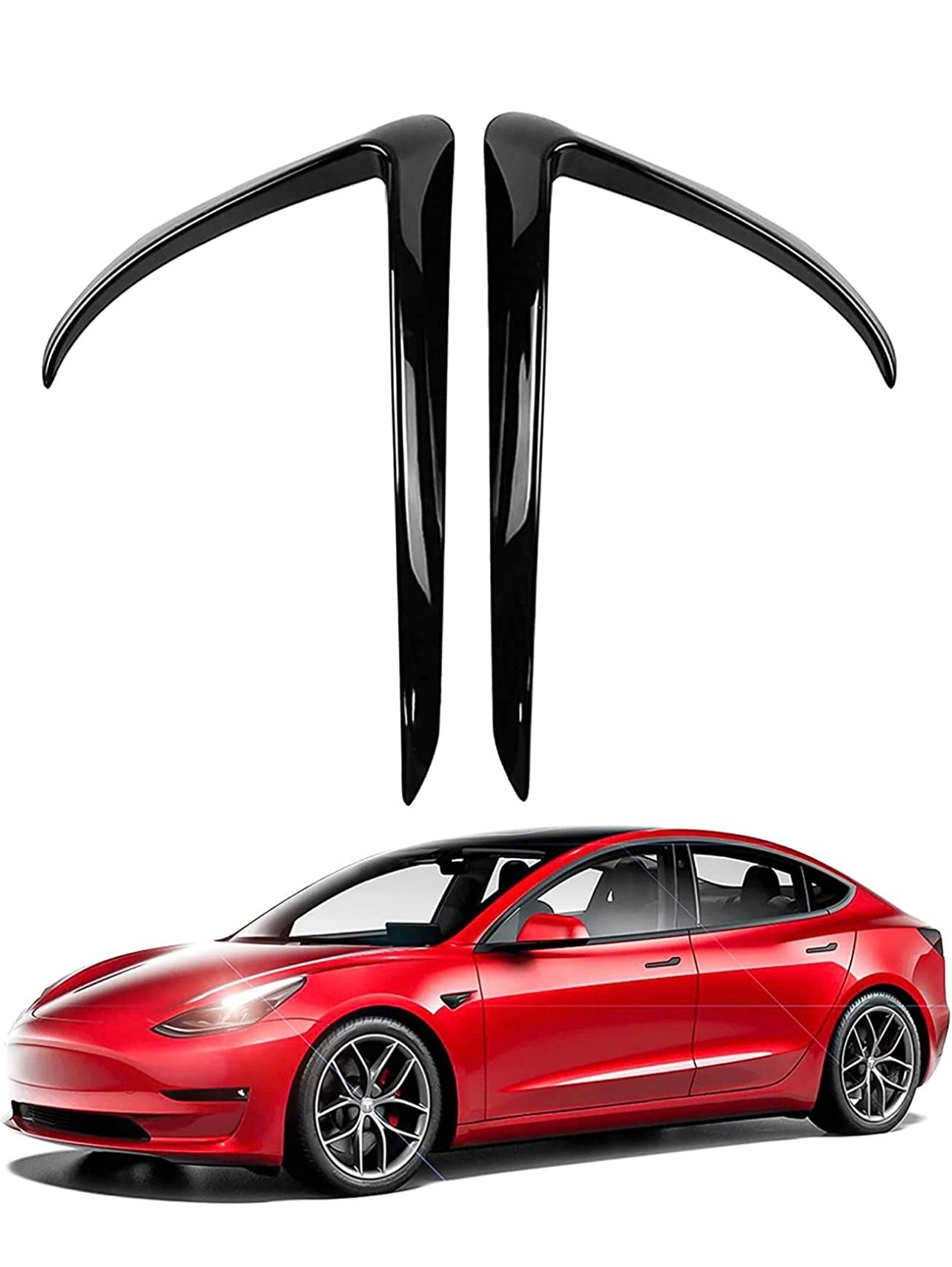 Fog Light Trim Cover Eyebrow Spoiler Accessories for Model 3