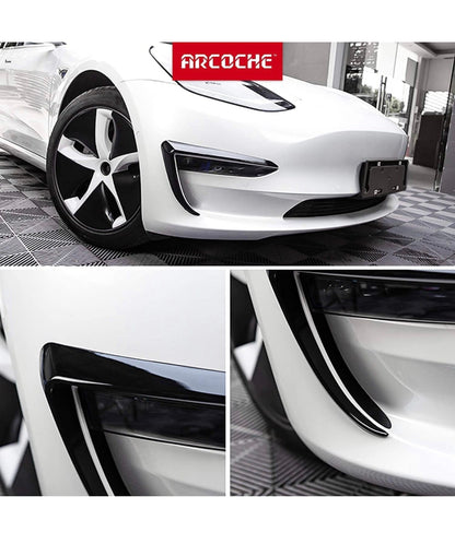 Fog Light Trim Cover Eyebrow Spoiler Accessories for Model 3