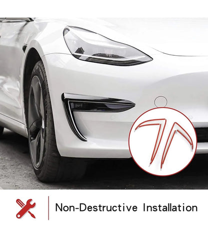 Fog Light Trim Cover Eyebrow Spoiler Accessories for Model 3